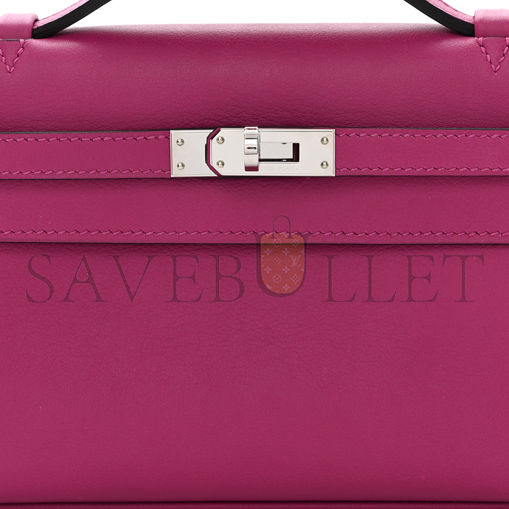 HERMÈS MASTER SWIFT KELLY POCHETTE CLUTCH ROSE POURPRE (22*14*7cm) 